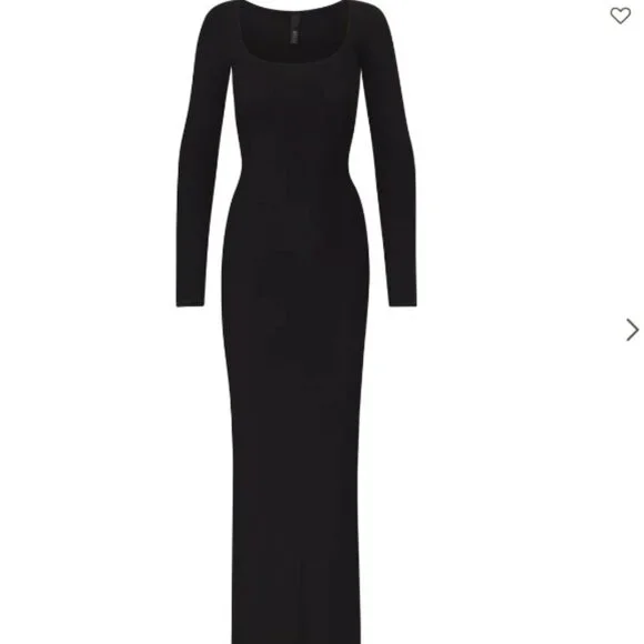 SKIMS | Dresses | Skims Soft Lounge Long Sleeve Slip Dress In Onyx Black  Size M | Poshmark